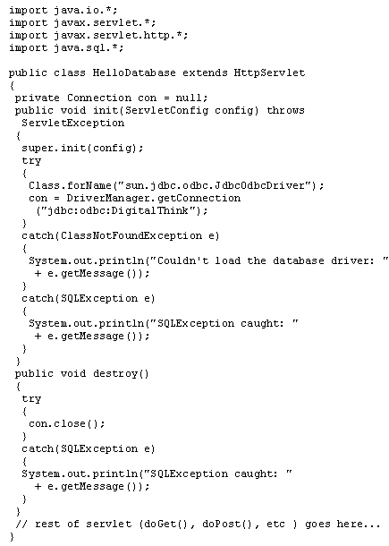 open JDBC Connection